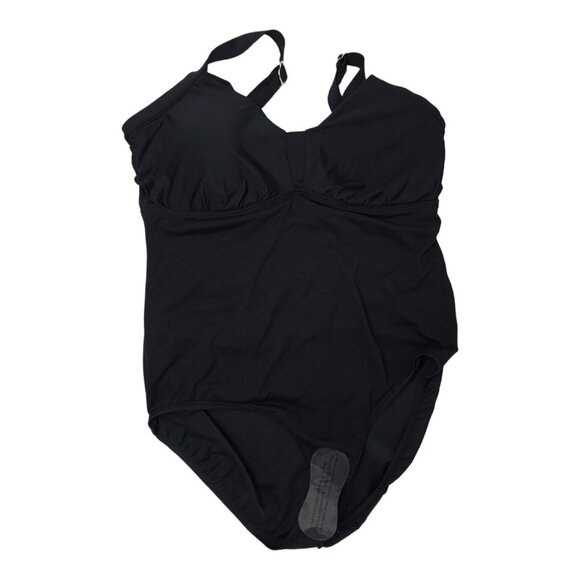 Jantzen Solid Surplice One Piece Swimsuit PLUS Size 18W Slimming Wrap Swim - Picture 9 of 13